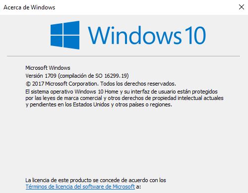 Windows 10. Acerca de